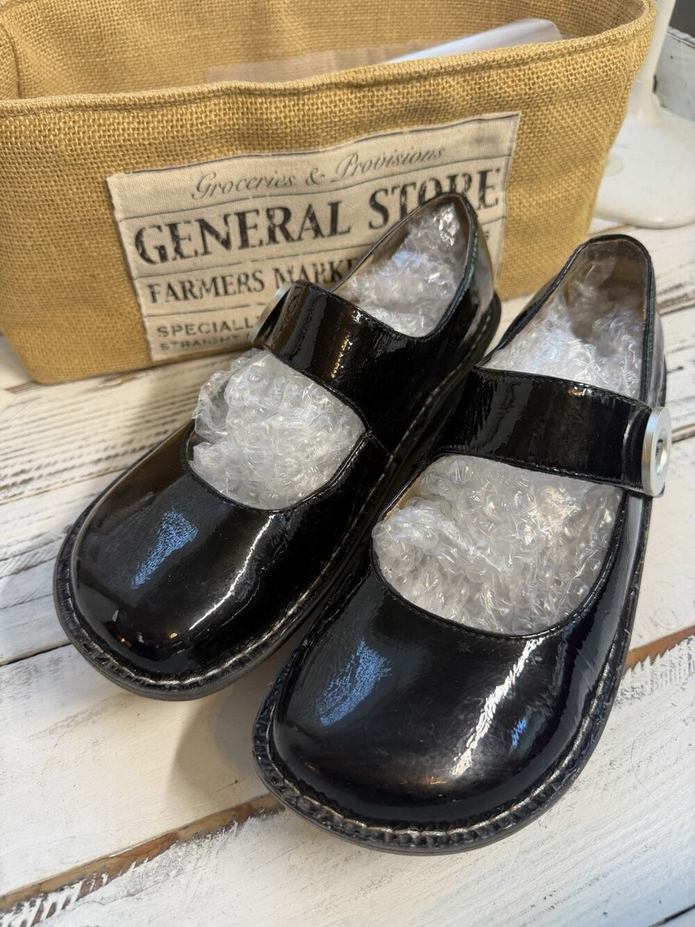 Alegria Paloma Mary Jane clogs black leather sz 37